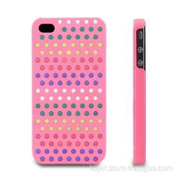 Plastic Cases for iPhone 4, Inlayed with Colorful Small Beads